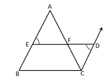 Theorem 8: The line segment joining the mid-points of two sides of a triangle is parallel to the third side.