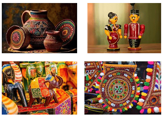 Different types of handicrafts 