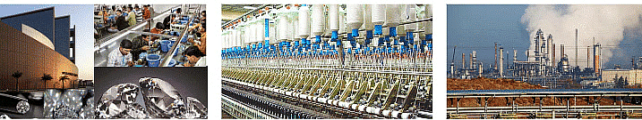 Diamond Cutting Centers, Textile Mills, & Oil Refineries.