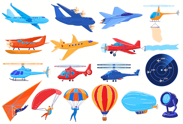 Different modes of air transport