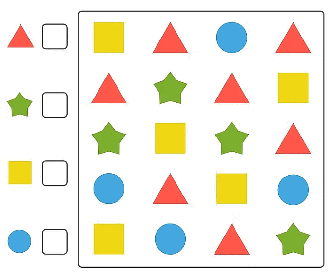 Worksheet: Count Shapes (up to 5) - 2 | Maths for LKG