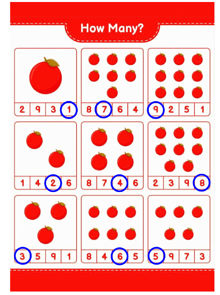 Worksheet Solutions: Learn to Count and Write (up to 10)