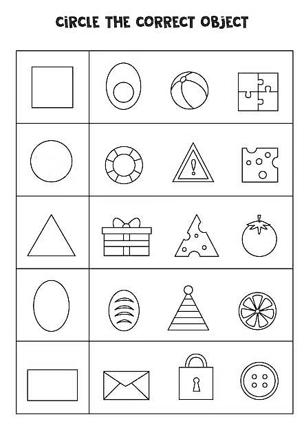 Worksheet Solutions: Shapes - 2 | Maths for LKG