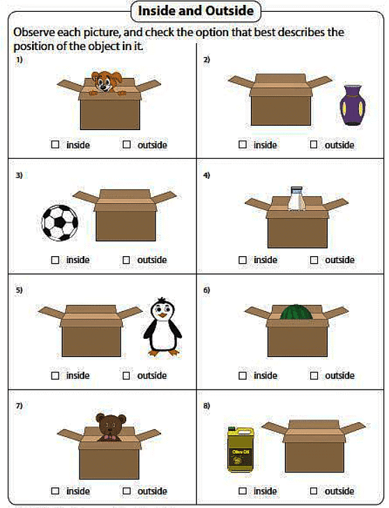 Worksheet Solutions: Inside and Outside | Maths for LKG