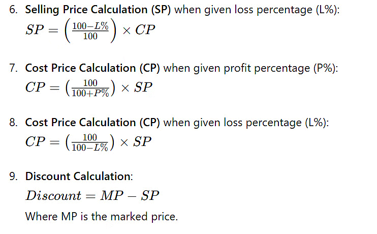 Profit And Loss Important Formulas Aptitude Questions
