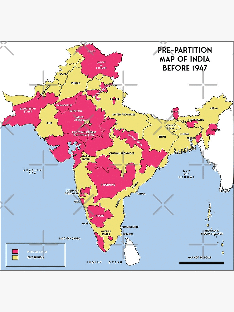 pre-partition Indian map