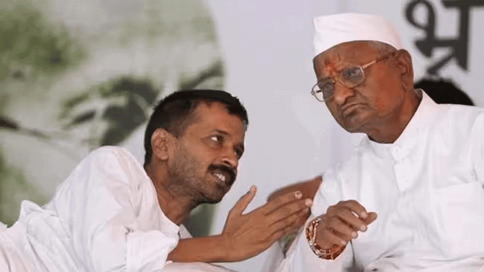 Arvind Kejriwal with Anna Hazare