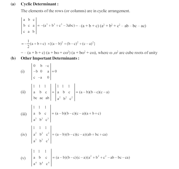 Notes: Determinant | Mathematics (Maths) for JEE Main & Advanced