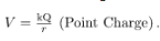 Electrical Potential Due to a Point Charge