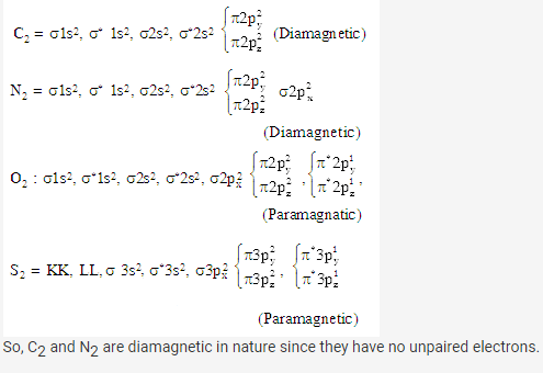 O2c Molecule Which one of the following molecules is expected to exhibit diamagnetic ...