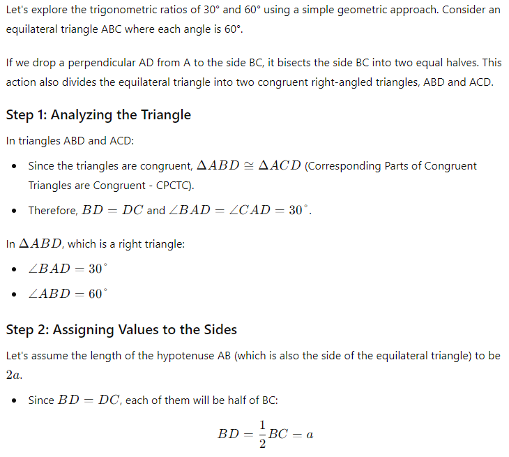 Introduction to Trigonometry Class 10 Notes Maths Chapter 8