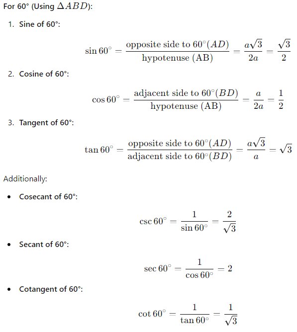 Introduction to Trigonometry Class 10 Notes Maths Chapter 8