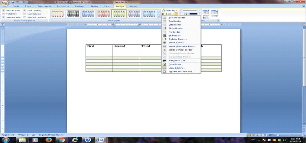 Table Creation in Word | Computer - Class 5