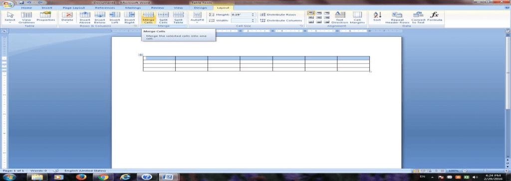 Table Creation in Word | Computer - Class 5