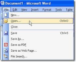 Opening a saved file