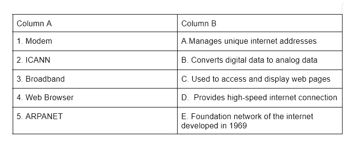 Worksheet: Internet Basics | Computer Application: Class 10