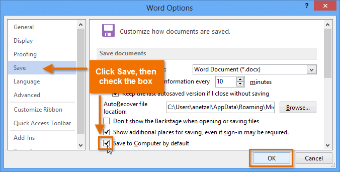 Saving Document