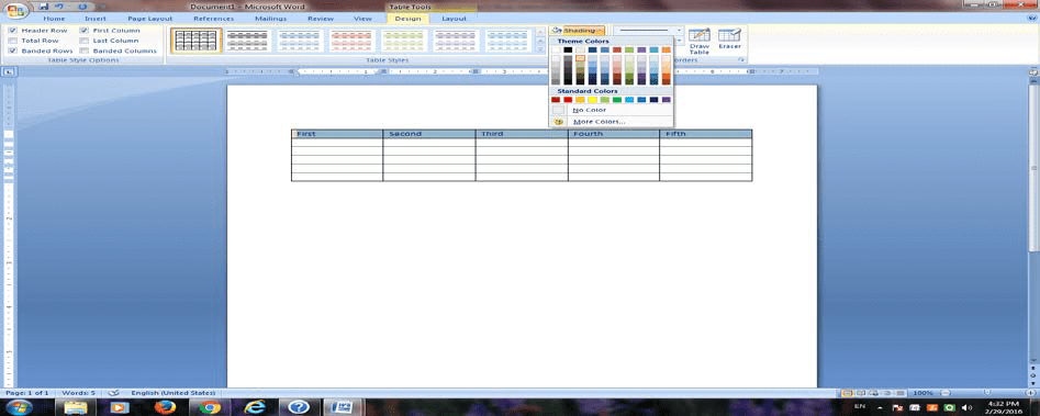 Table Creation in Word | Computer - Class 5