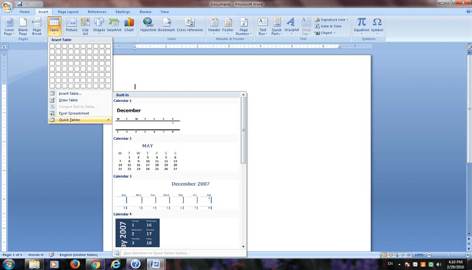 Table Creation in Word | Computer - Class 5