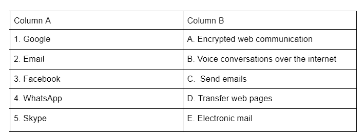 Worksheet Solutions: Internet & Web Services | Computer Application: Class 10