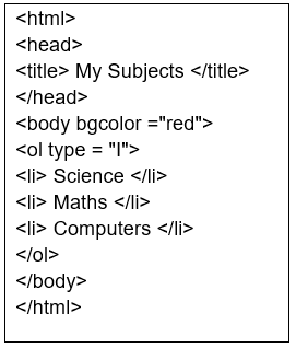 HTML Advanced: Short Answer Type Questions | Computer Application: Class 10