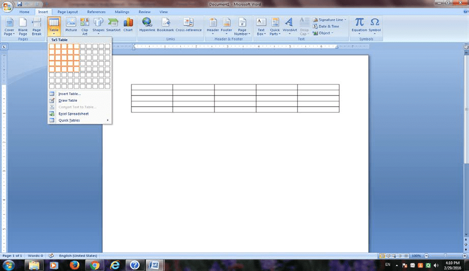 Table Creation in Word | Computer - Class 5