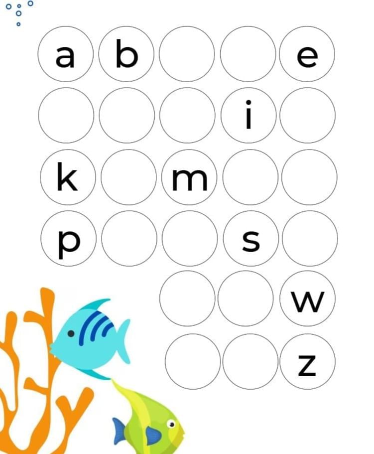 Worksheet: Small Letters - 1 | English for LKG