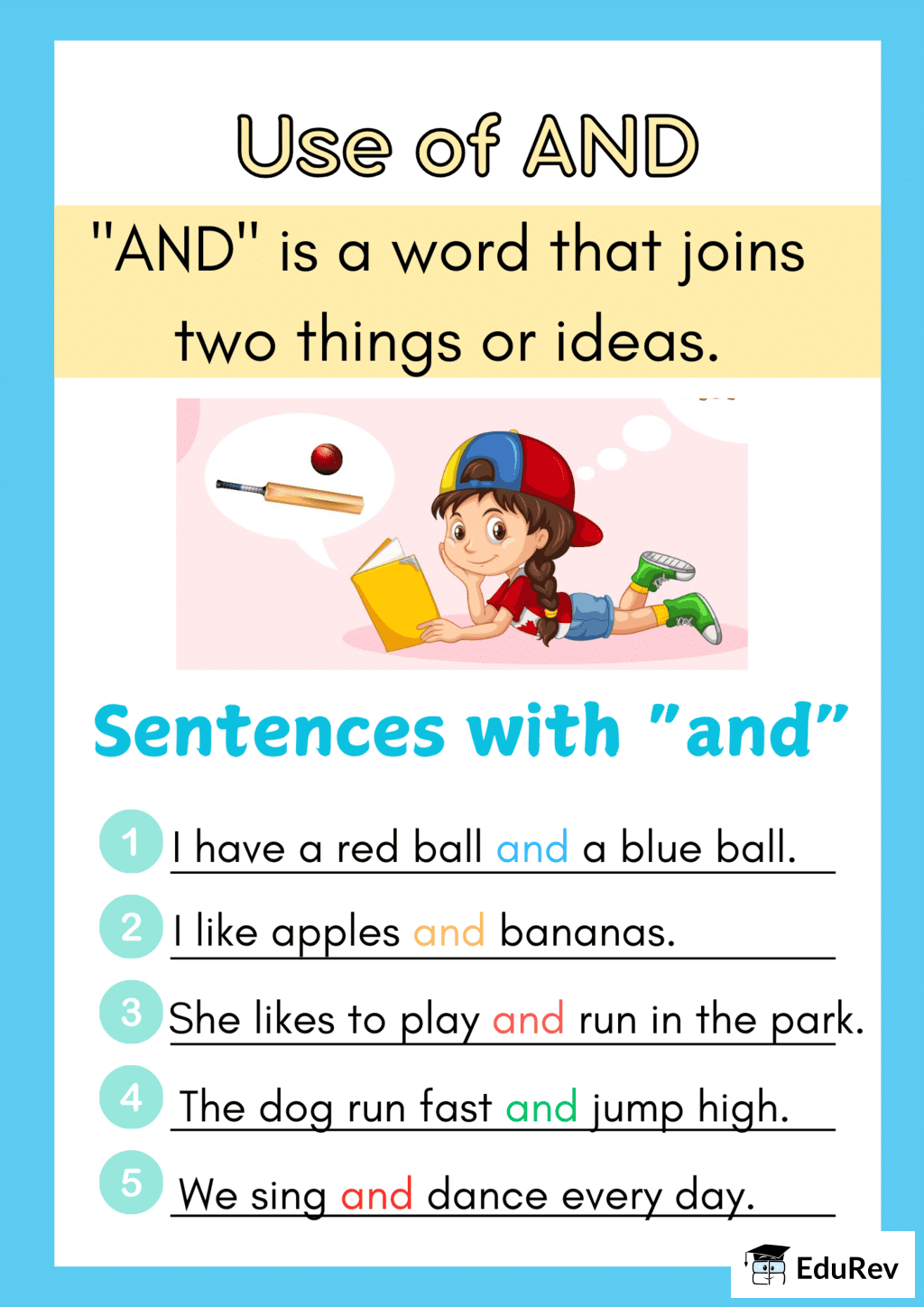 Printable Poster: AND | English for LKG