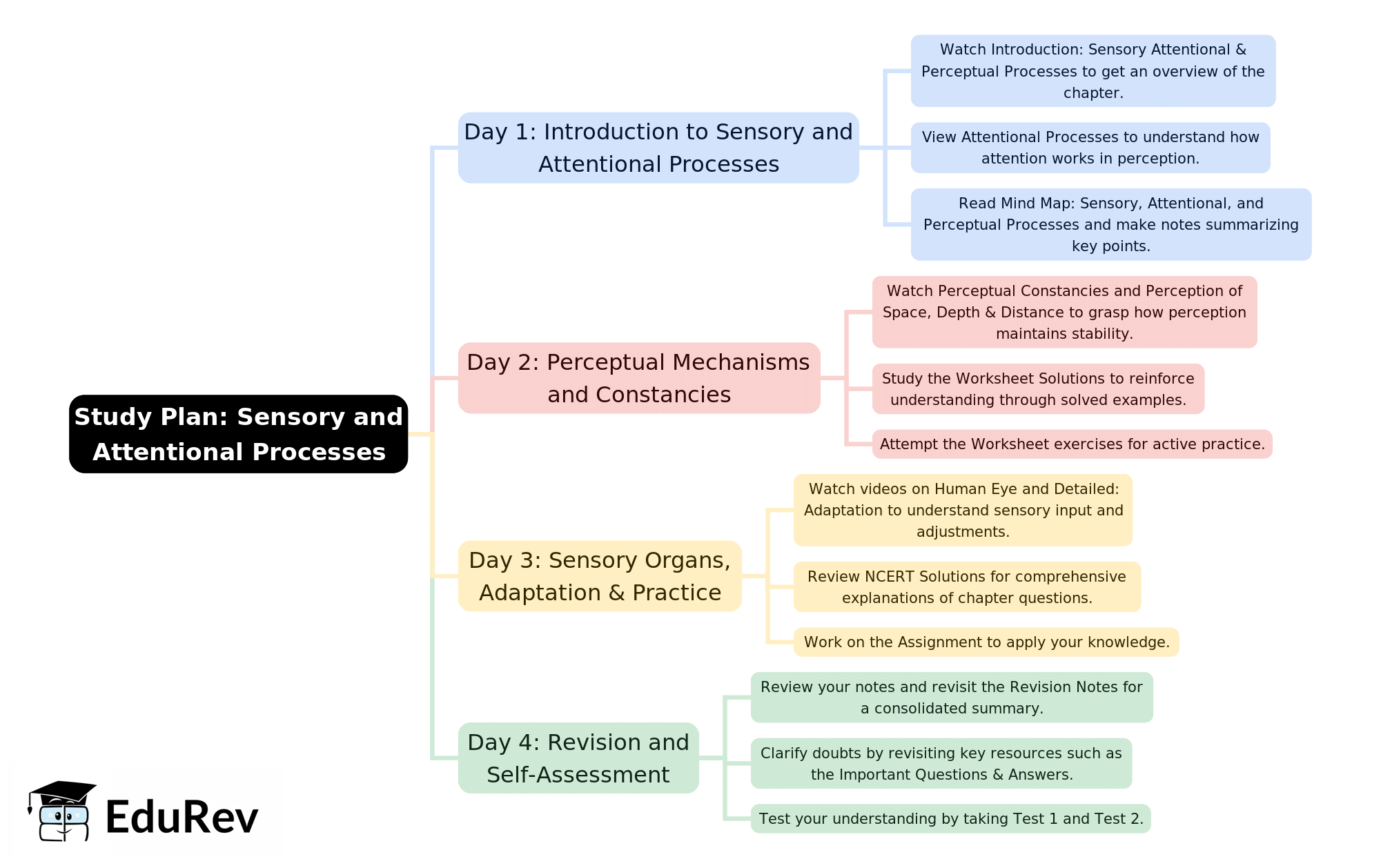 4-Days Study Plan: Sensory, Attentional, and Perceptual Processes | Psychology Class 11 - Humanities/Arts