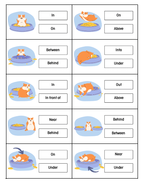 Worksheet: Positions - 1 | English for LKG
