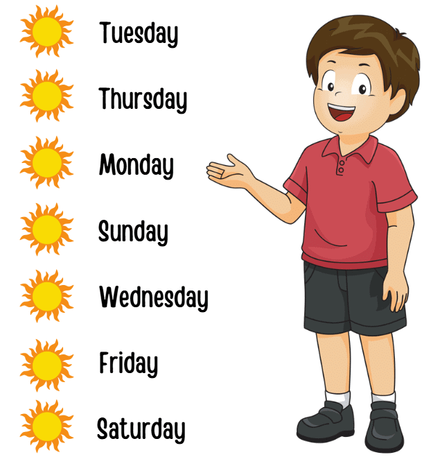 Worksheet: Months of the Year and Days of the Week | English for LKG