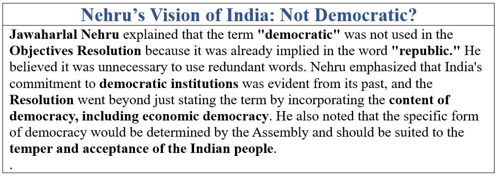 Nehru`s Vision of India: Not Democratic?