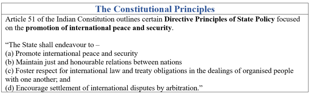 Indian Constitution on Promotion of International Peace and Security