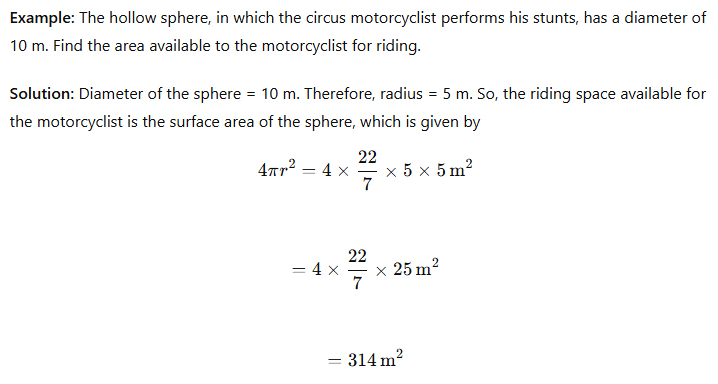 Surface Area and Volumes Class 9 Notes Maths Chapter 12