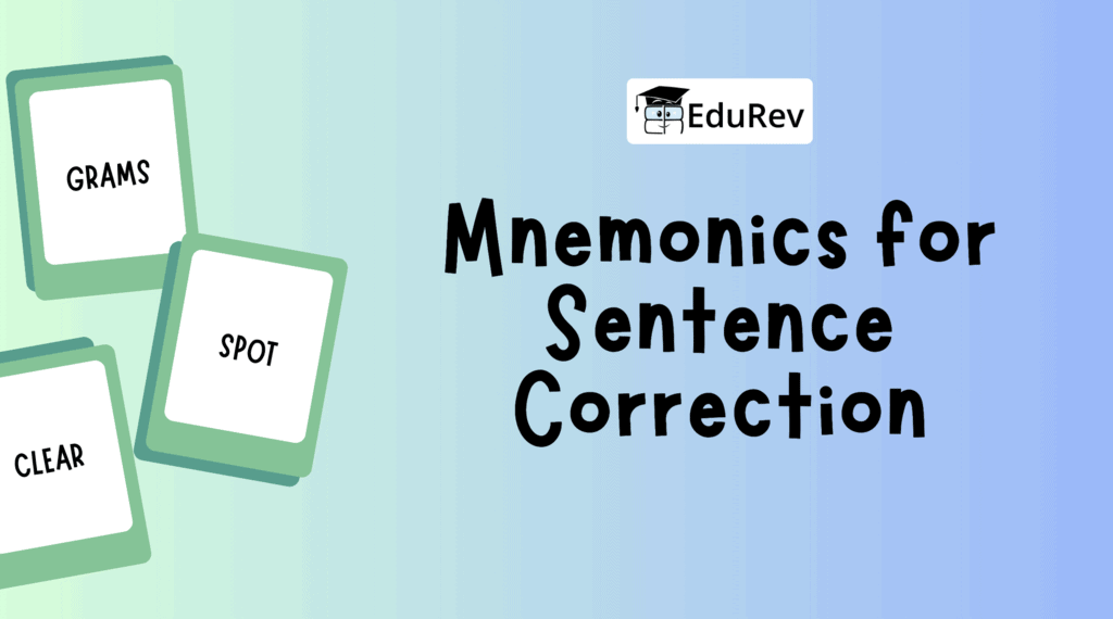 Mnemonics for Sentence Correction | Verbal Ability & Reading Comprehension (VARC) - CAT