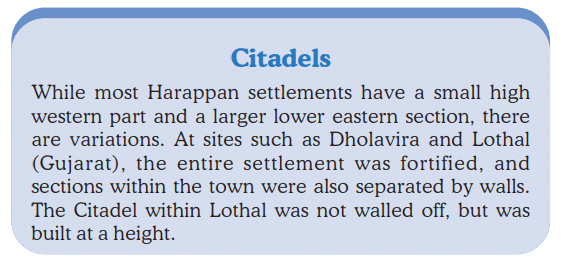 Citadels in Harappan settlements