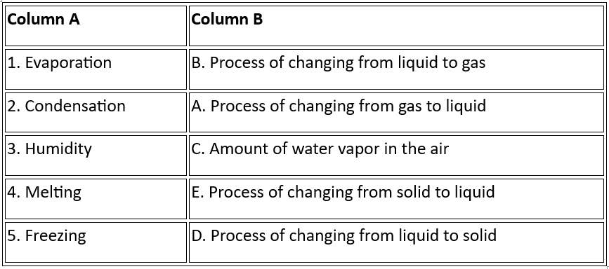 Worksheet Solutions: A Journey through States of Water - 1 | Science Class 6