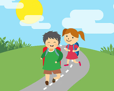 Between Home and School - 1 Class 2 Worksheet English