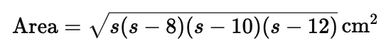 Class 9 Maths Chapter 10 Question Answers - Heron’s Formula