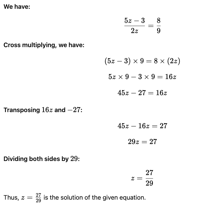 Linear Equations in One Variable Class 8 Worksheet Maths Chapter 2