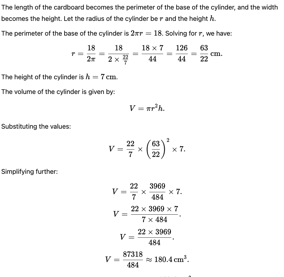 Important Questions for Class 8 Maths - Mensuration