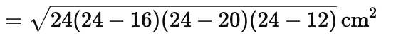 Class 9 Maths Chapter 10 Question Answers - Heron’s Formula