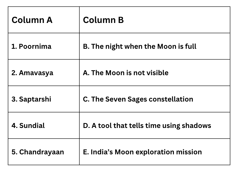 Class 4 EVS Practice Questions Chapter 10 Our Sky