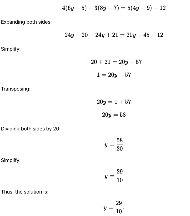 Linear Equations in One Variable Class 8 Worksheet Maths Chapter 2