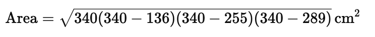 Class 9 Maths Chapter 10 Question Answers - Heron’s Formula