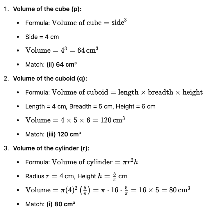 Important Questions for Class 8 Maths - Mensuration