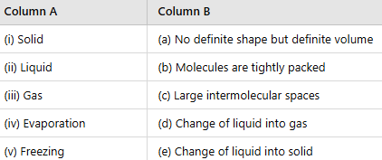 Solids, Liquids and Gases - 1 Class 5 Worksheet Science