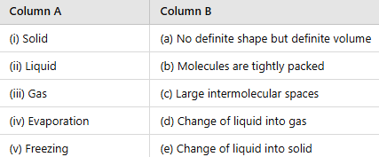 Solids, Liquids and Gases - 1 Class 5 Worksheet Science