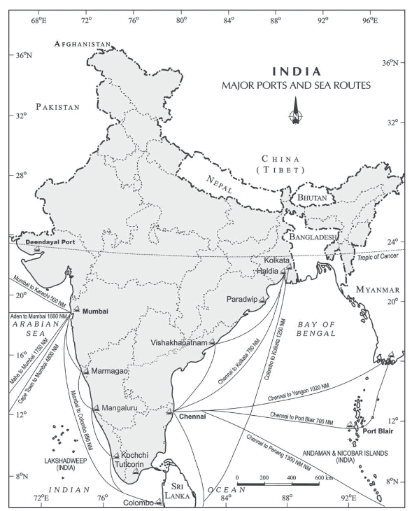  India – Major Ports and Sea Routes