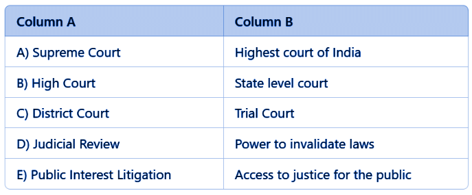 Judiciary Class 8 Worksheet Civics Chapter 5